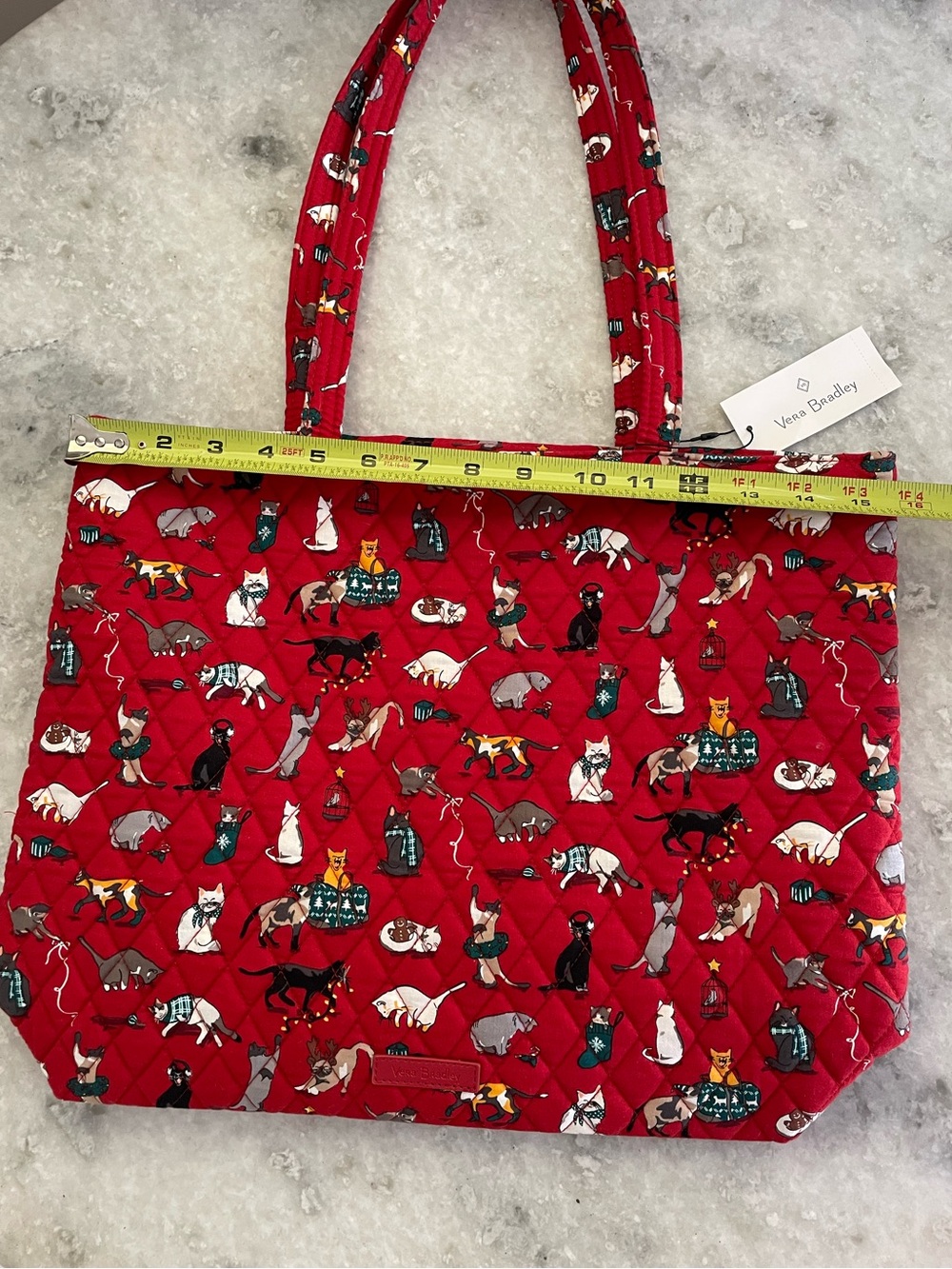 Vera Bradley Holiday Cat Essential Tote - Picture 6 of 10
